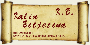 Kalin Biljetina vizit kartica